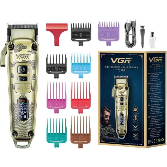 VGR Rechargeable Hair Clipper, Dry, Gold - V-005