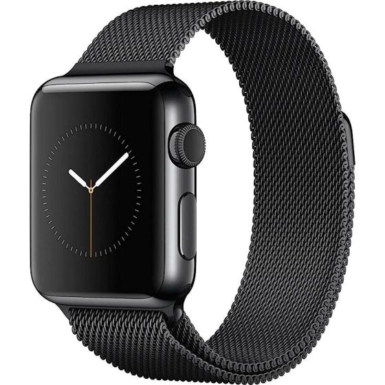 Band For Apple Watch Series 5 / SE / 6 Size 40mm Light Stainless Steel Milanese Loop Band from Smart Stuff - Black