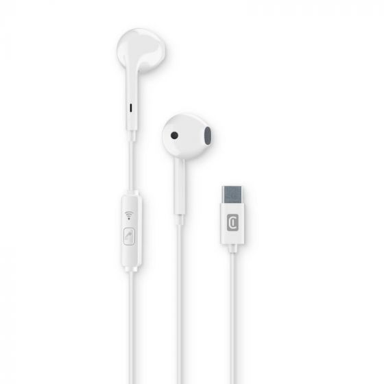 CellularLine USB-C Wired Earphones, White - AUCAPSULETYPECW