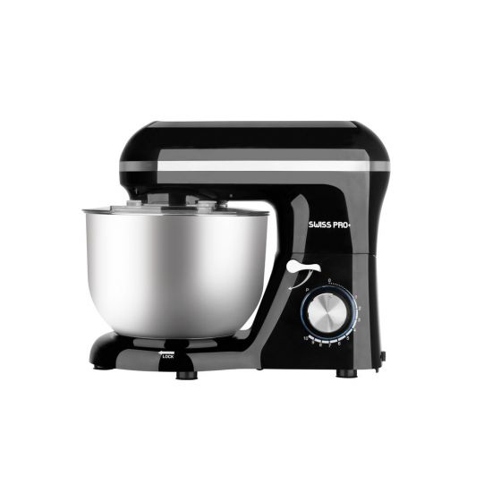 Swiss Pro Plus Stand Mixer, 6 Liters, 1500 Watt, Silver and Black - SP-SM1500B
