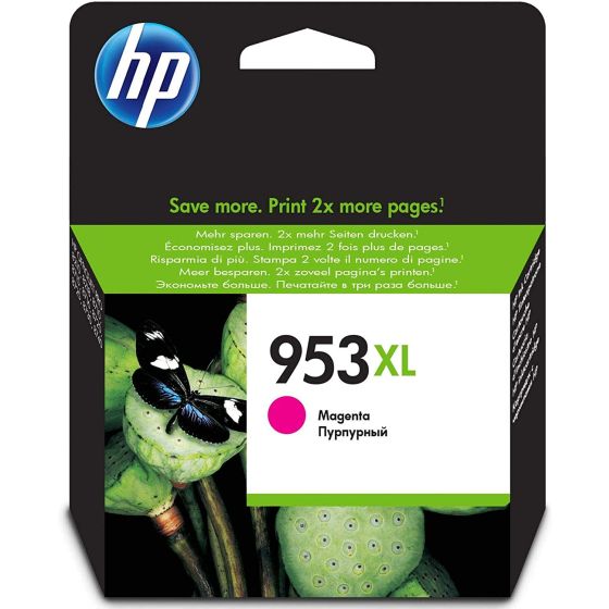 HP 953XLM Ink Cartridge, 1600 pages, Magenta - F6U17AE