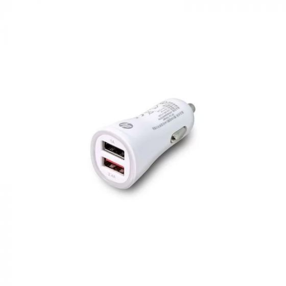 شاحن سيارة اتش بي، 3.4 امبير، 2 منفذ USB، ابيض - HP046GBWHT0TW