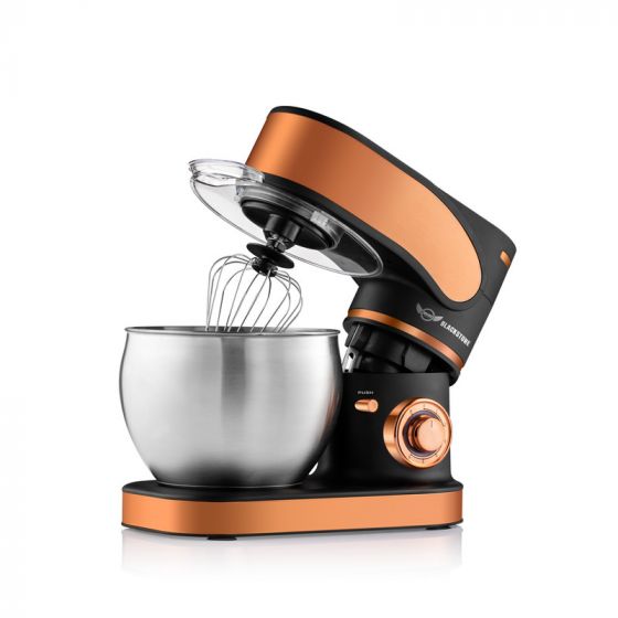 Black Stone Stand Mixer with Attachments, 6.5 Liters, 1600W, Black and Gold - BS610