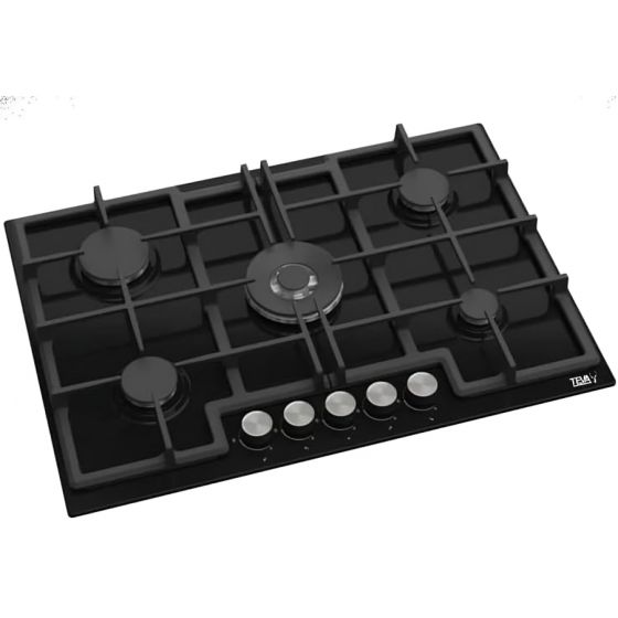 Teva Gas Built-in Hob, 90CM, 5 Burners, Black - ED045