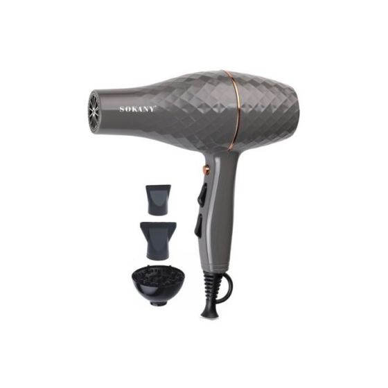 Sokany Hair Dryer, 3300 Watt, 2 Temperatures, Grey - SK-2224