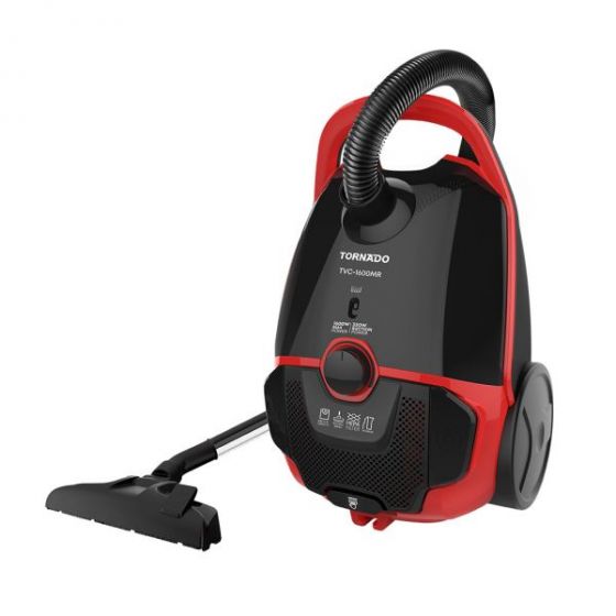 مكنسة كهربائية توريندو، 1600 وات، اسود واحمر - TVC-1600MR
