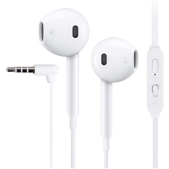 Iconz Bazix In Ear Wired Earphones with Microphone, White - XIE01W