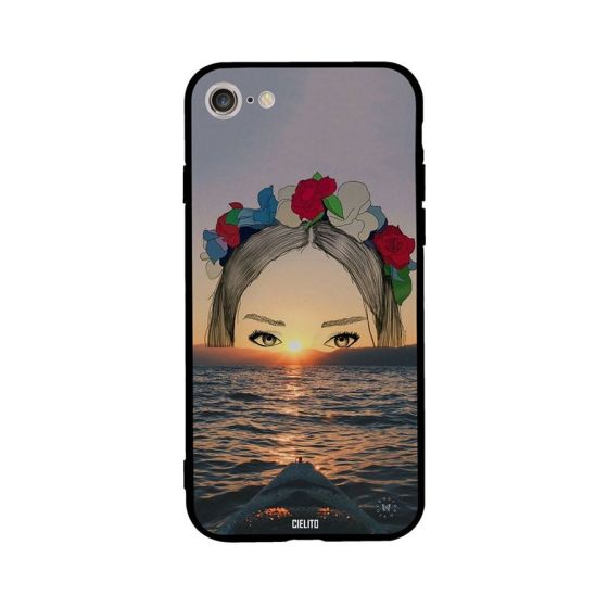 Girl Looks Through Sunset Printed Back Cover for Apple iPhone 7