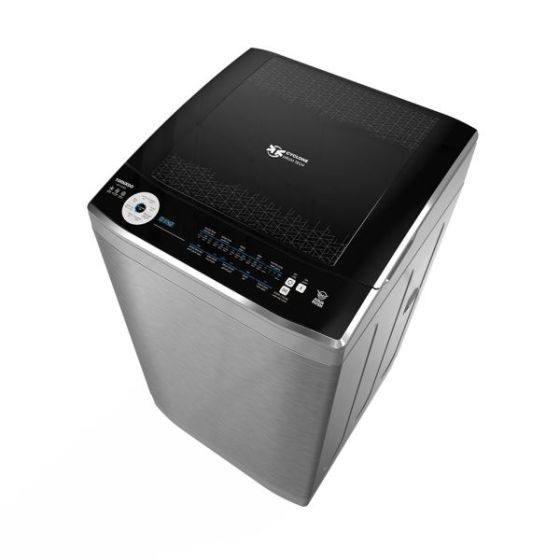 Tornado Free Standing Top Load Automatic Washing Machine, 11 KG, Black and Silver - TWE-TLN11RSL