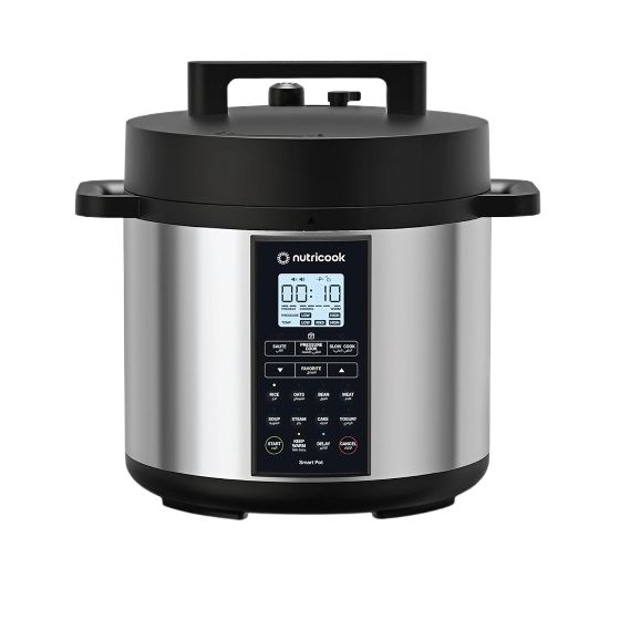 Nutricook  Electric Pressure Cooker, 8 Liters, 1500 Watt, Silver and Black- NC-SP330