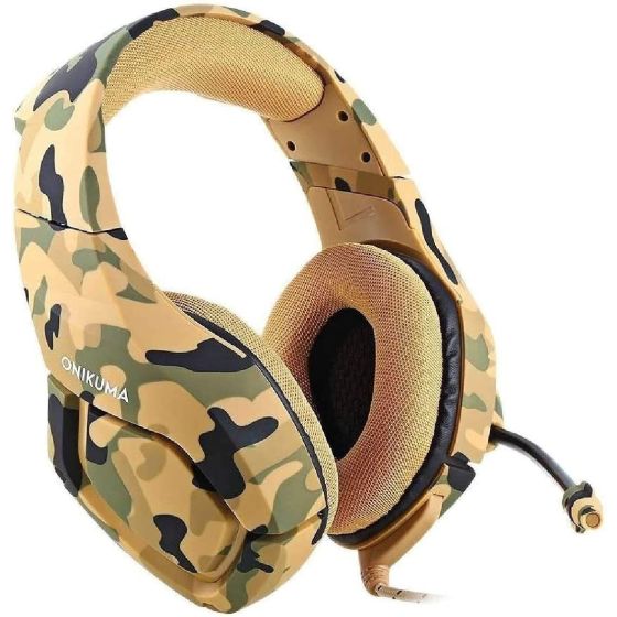 سماعة رأس اونيكوما K1-B للالعاب بميكروفون - اصفر مموه