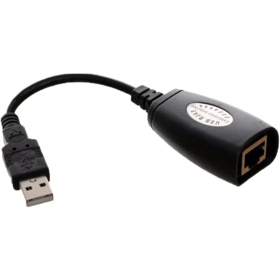 Usb Cat5/Cat5E/6 Rj45 Lan Extension Adapter Cable 150Ft - Black