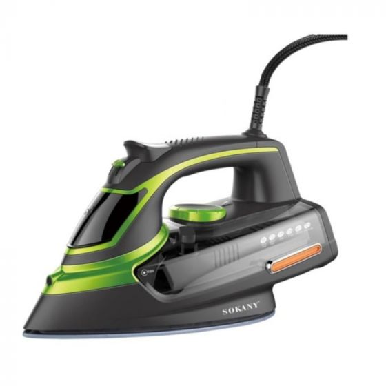 Sokany Ceramic Steam Iron, 2400 Watt, Balck and Green - SK-11015