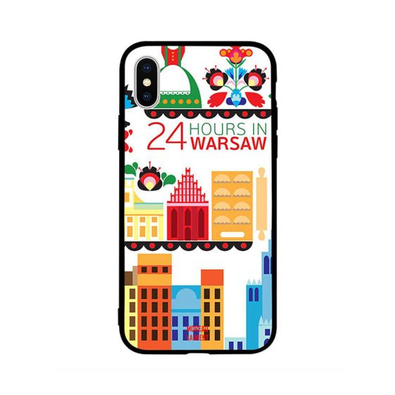 جراب ظهر بطبعة عبارة 24 Hours In Warsaw لابل ايفون XS ماكس