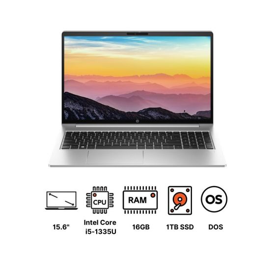 لاب توب اتش بي برو بوك 450 G10 9G2N6ET نوت بوك، انتل كور i5-1335U، هارد NVMe SSD سعة 1 تيرا، رام 16 حيحا، شاشة بدقة FHD مقاس 15.6 بوصة، كارت شاشة نفيديا جي فورس RTX 2050 سعة 4 جيجا، فري دوس - فضي