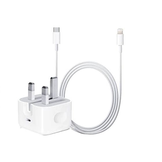 USB Type-C Charger with Lightning Cable, 20 Watts - White