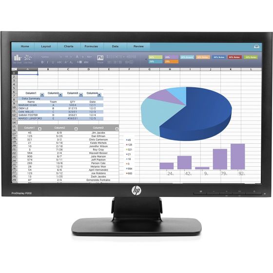 شاشة LED اتش بي برو ديسبلاي 20 بوصة، دقة HD+، تردد 60 هرتز، اسود - P202