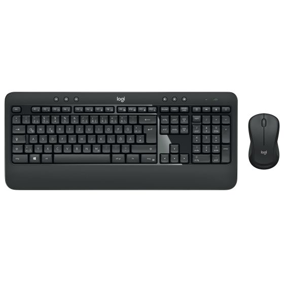 Logitech Advanced Wireless Keyboard and Mouse Combo, Black - MK540