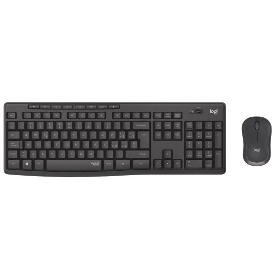 Logitech Silent Wireless Keyboard and Mouse Combo, Black - MK295 