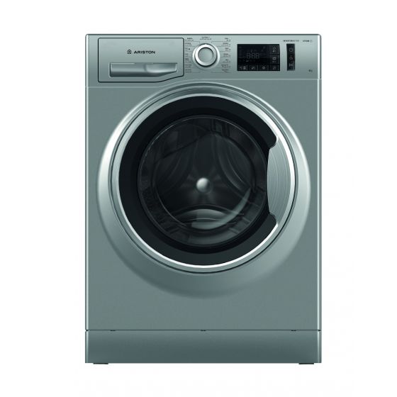 Ariston Front Load Inverter Washing Machine, 8 Kg, Silver - NM11 823 SS EG