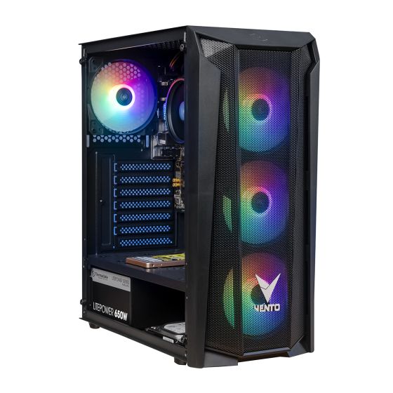 AHW Tower PC, Intel Core i5-12400F, 1TB HDD, 256GB SSD, 8GB RAM, ZOTAC Gaming GeForce RTX 4060 Ti 8GB - Black