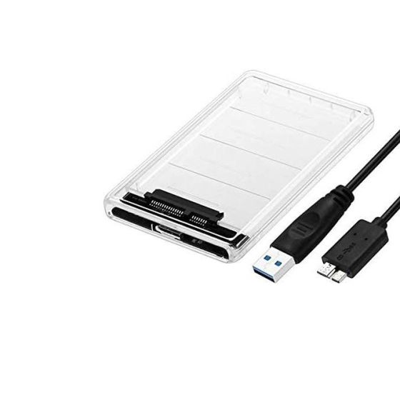 Coolead External Hard Drive Enclosure for HDD, SSD, 2.5 Inch - Transparent