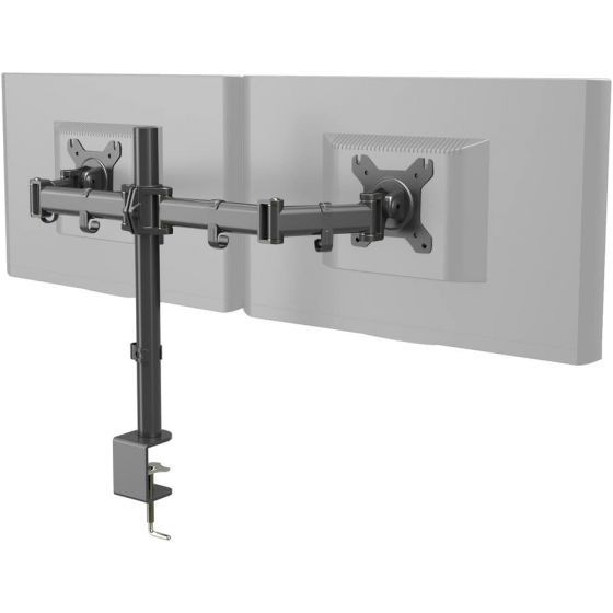 Hjh Office Dual Arm Holder for 13 to 27 Inch Monitors, Black - 802000
