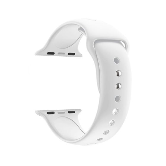 Silicone Smart Watch Strap for Apple Watch, 42-44 mm - White