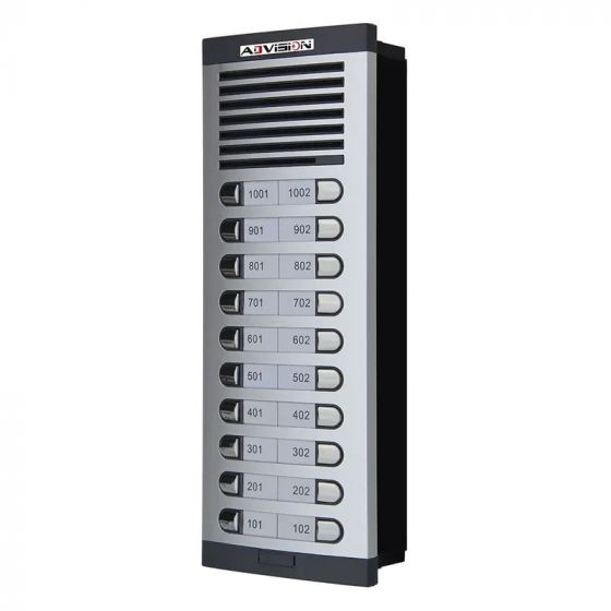 Advision Audio Door Intercom, 20 Lines, Black and Silver - AD2-420-3W