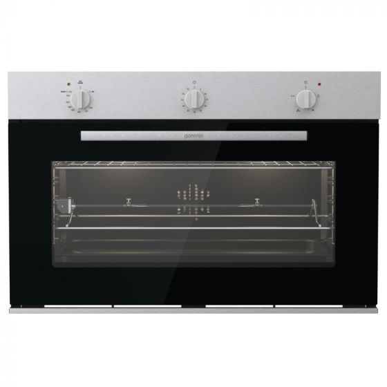 Gorenje Built-in Gas Oven with Grill, 90 Cm, 88 Liters, Black and Silver - BOG9822E00X