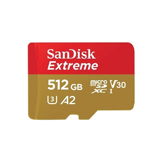 بطاقة ذاكرة مايكرو SD سانديسك اكستريم، 512 جيجا - احمر وذهبي - SDSQXAV-512G-GN6MN