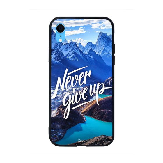 جراب ظهر بطبعة عبارة Never Give Up لابل ايفون XR