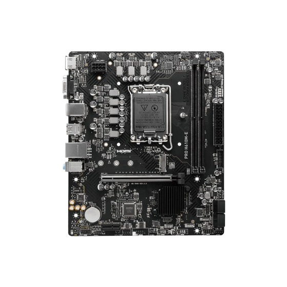 MSI Pro H610M-E Intel H610, LGA 1700, mATX Motherboard, DDR5, RTL8111H LAN