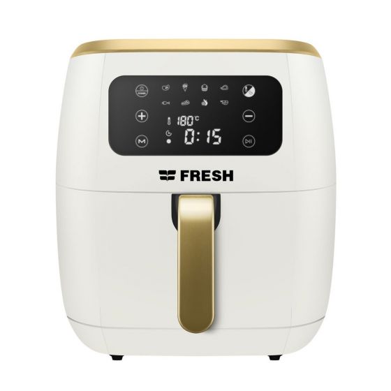 Fresh Digital Air Fryer, 7 Liters, 1800 Watt, White and Gold- FAF-D1800W