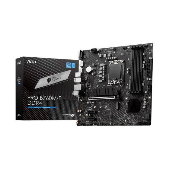 MSI PRO B760M-P DDR4, Intel LGA 1700, Micro-ATX Motherboard, DDR4, 2.5Gbps LAN