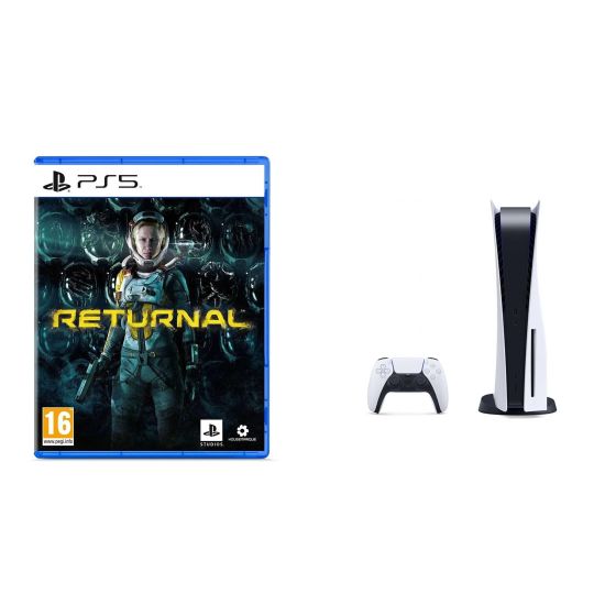 Sony PlayStation 5, 1 Wireless Controller, White - CFI-1016A01 MEE, with Returnal for PlayStation 5