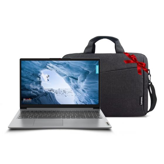 Lenovo IdeaPad 1 15IAU7 Laptop, Intel Core i7-1255U, 512GB SSD, 8GB RAM, 15.6 Inch, FHD Display, Intel Iris Xe Graphics, Winows 11- Cloud Grey, with  Laptop Bag