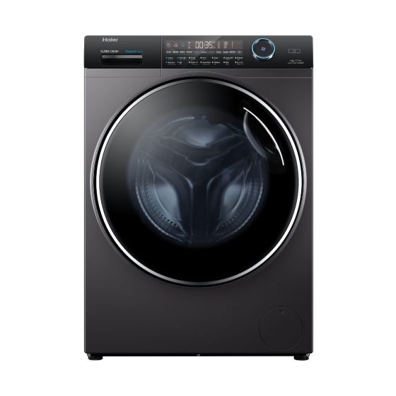 Haier Front Load Full Automatic Washing Machine, Super Drum, Inverter Motor, 15Kg, 1400 RPM, Black - HW150-BP14986ES8