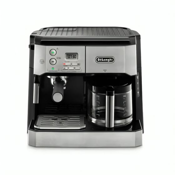 Delonghi BCO Series Dual Function Espresso Machine with Attachments, 1.2 Liters, 15 Bar Pressure, Black and Silver - BCO431.S