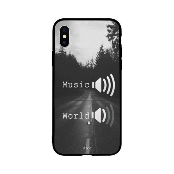 جراب ظهر بطبعة عبارة Music World لابل ايفون XS
