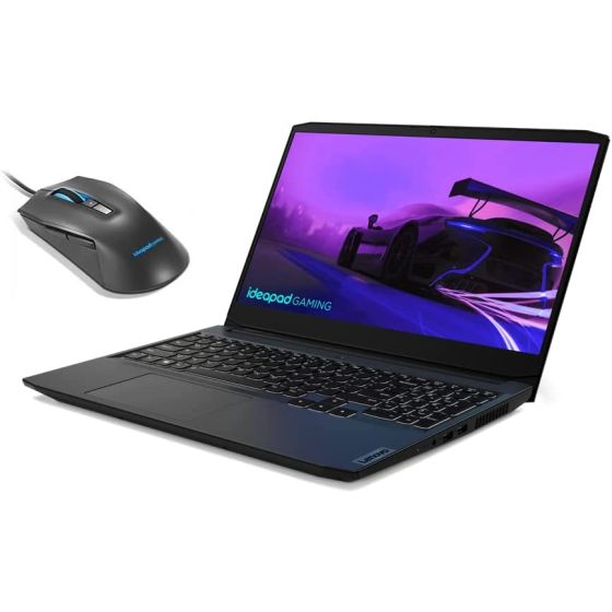 Lenovo IdeaPad Gaming 3 Laptop,  Intel Core i5-11320H, 15.6 Inch, 512GB SSD, 8GB RAM, NVIDIA GeForce RTX 3050 4GB GDDR6 Graphics, Dos- Shadow Black- with Gaming RGB Mouse
