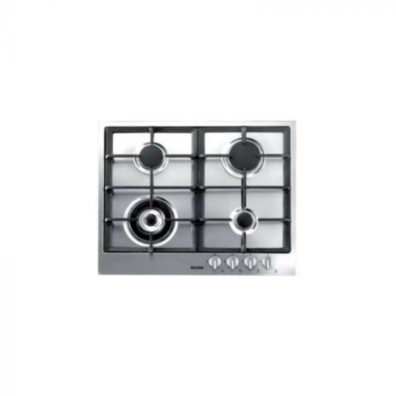 Meneghetti Built-in Gas Hob, 60Cm, 4 Burners, Self Ignition, Silver - HMG 60 PB T 4BF