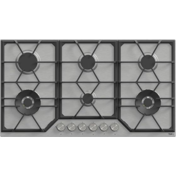 Teva Gas Built-in Hob, 90CM, 6 Burners, Grey - RT191MN