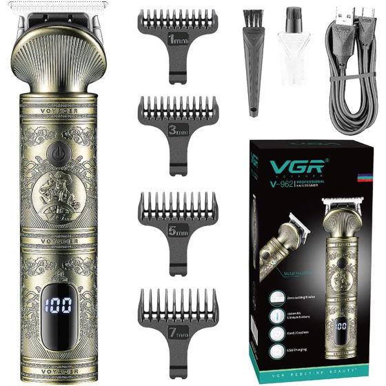 VGR Rechargable Hair and Beard Trimmer, Bronze- V-962
