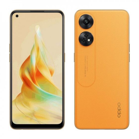 اوبو رينو 8T، سعة 256 جيجا، رام 8 جيجا، بشريحتين، شبكة 4G LTE - برتقالي