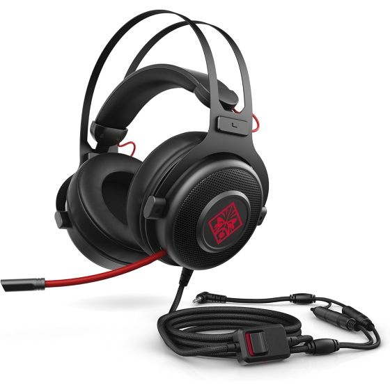 Hp Omen 800 Wired Headphone with Microphone, Black and Red - 1KF76AA-ABB