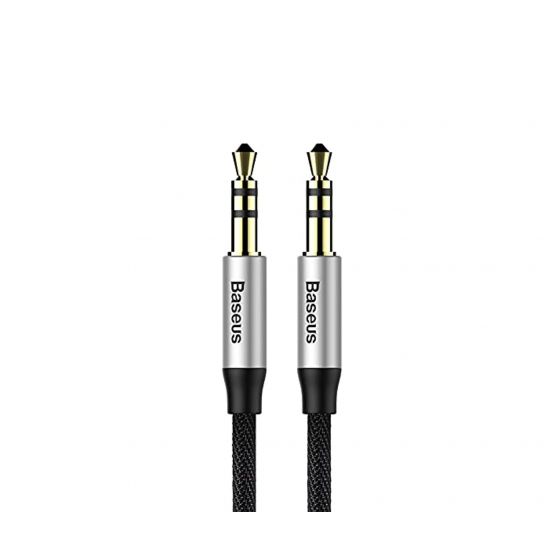 Baseus Yiven M30 Audio Cable, 1 Meter, Silver and Black - CAM30-BS1