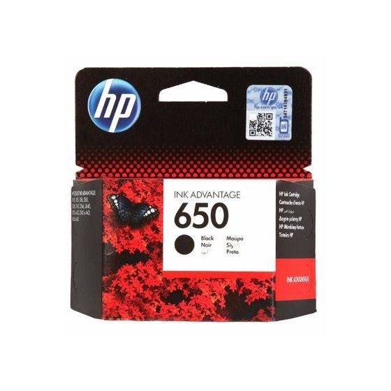 HP 650 Ink Advantage Cartridge, Black- CZ101AE