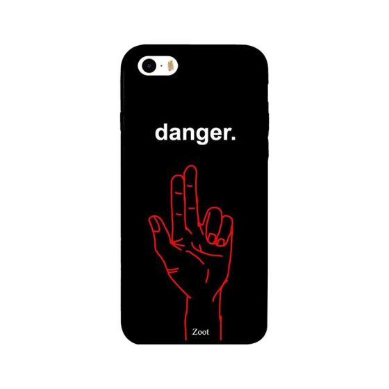 جراب ظهر بطبعة كلمة Danger لابل ايفون 5