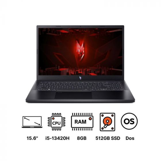 Acer Nitro V 15 ANV15-51-54L8 Gaming Laptop, Intel Core i5-13420H, 512GB PCIe SSD, 8GB RAM, 15.6 Inch, FHD IPS 144Hz Display, NVIDIA GeForce RTX 3050 6 GB GDDR6, FreeDOS - Black